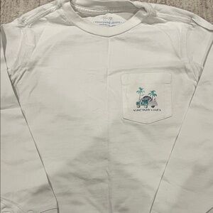 Vineyard Vines Kids Cream Long Sleeve Tee with Graphic